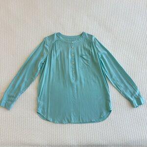 LOFT Teal Long Sleeve Blouse
